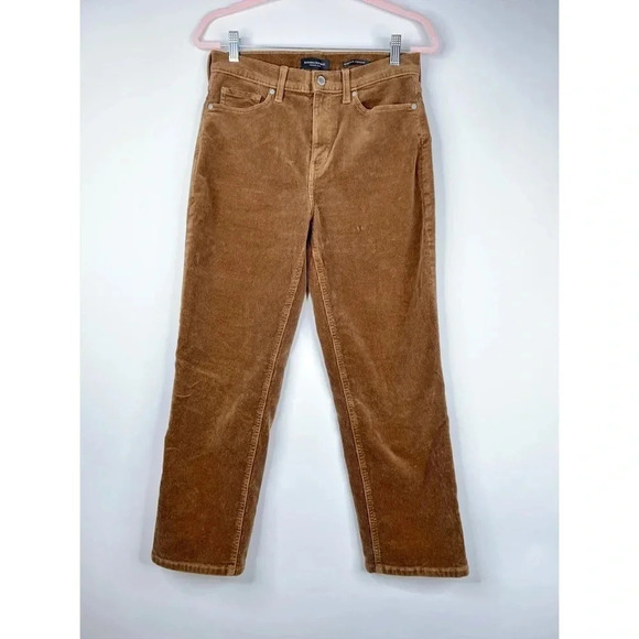 Banana Republic High Rise Straight Leg Corduroy Ankle Pants Camel Brown Size 29 - Picture 1 of 12